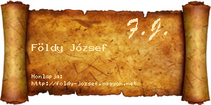 Földy József névjegykártya
